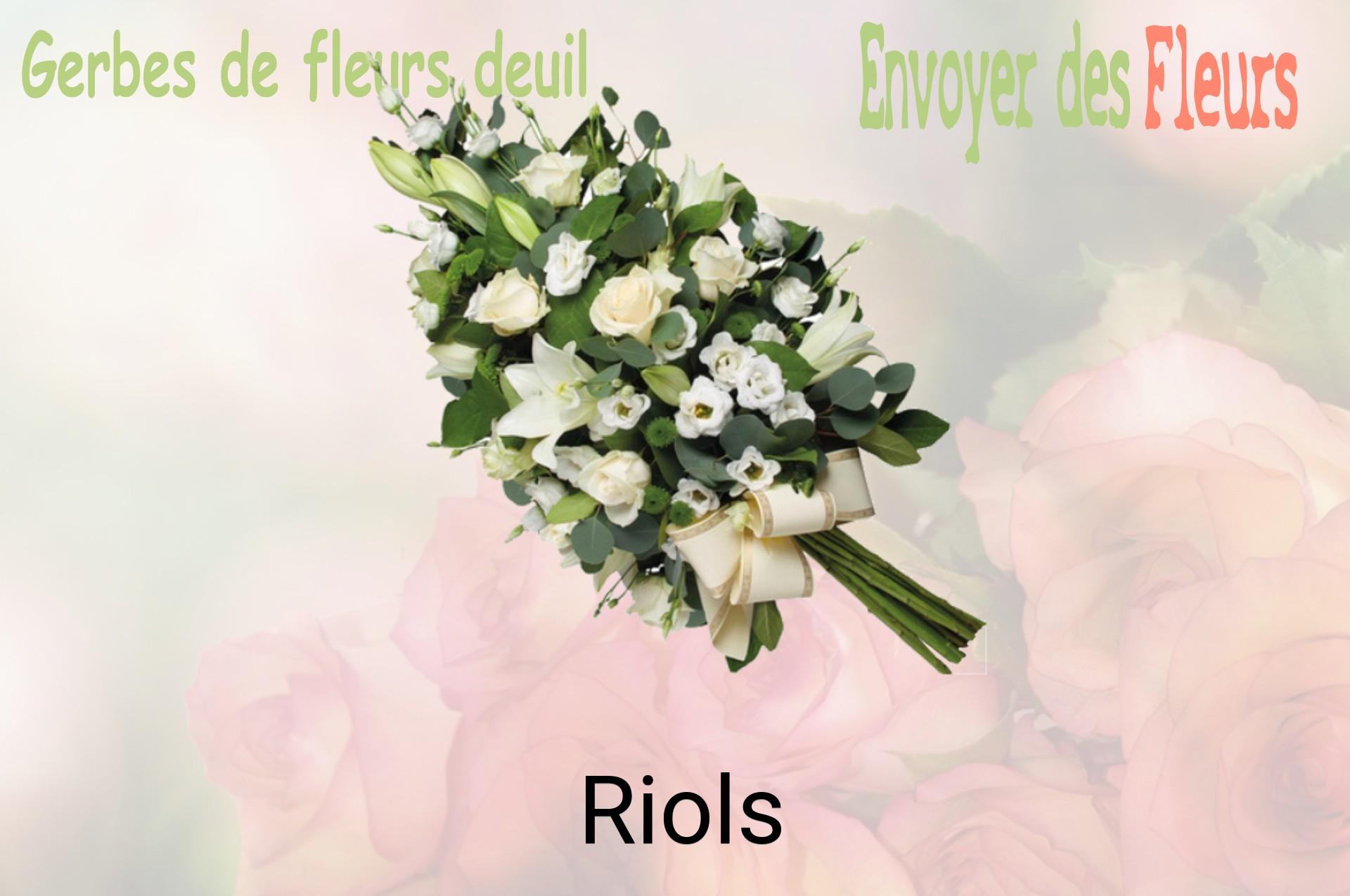 Gerbe de fleurs de deuil livrée à Riols